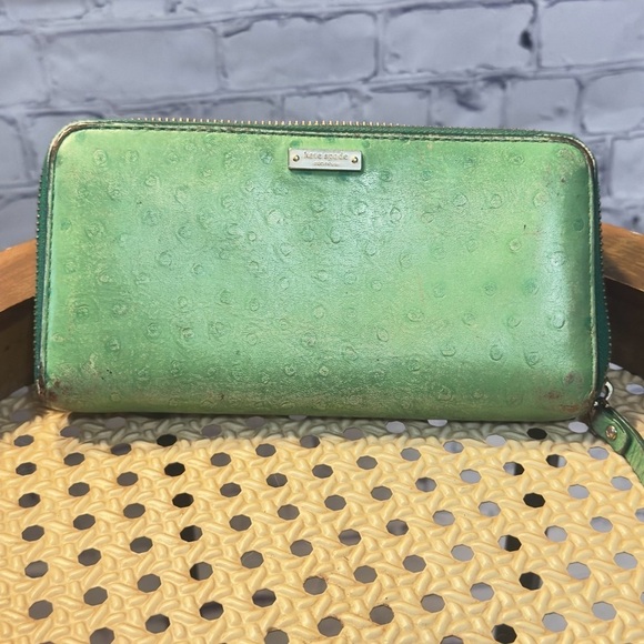 kate spade Handbags - Kate Spade Kelly Green Ostrich Leather wallet